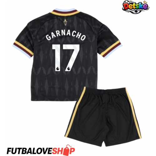 Dres Aston Villa Alejandro Garnacho #17 Preč pre deti 2026-27 Krátky Rukáv (+ trenírky)